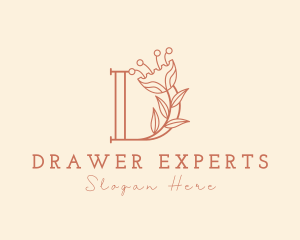 Botanical Flower Letter D logo design