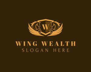 Pegasus Wings Shield logo design