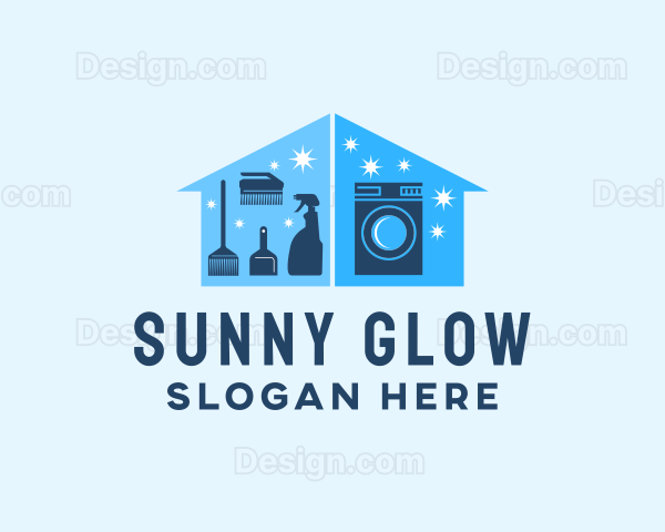 Laundry Washing Machine Cleaning Logo