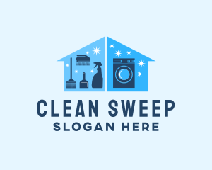 Laundry Washing Machine Cleaning logo design