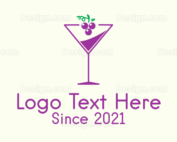 Grape Martini Glass Logo