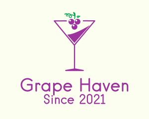 Grape Martini Glass  logo design