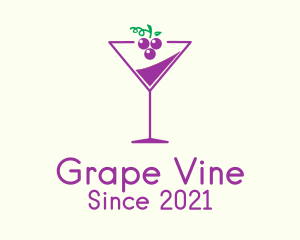 Grape Martini Glass  logo design