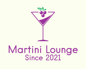 Grape Martini Glass  logo design