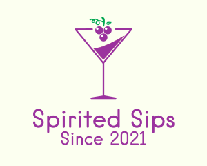 Grape Martini Glass  logo design