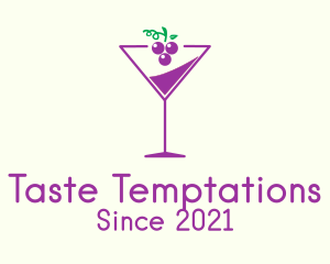 Grape Martini Glass  logo design