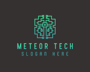 Circuit Tech Brain AI logo design