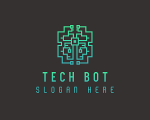 Circuit Tech Brain AI logo design