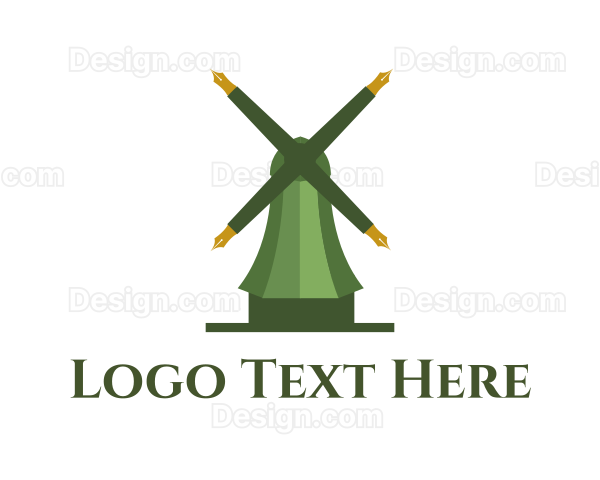 Green Windmill Pen Logo