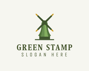 Green Windmill Pen logo design