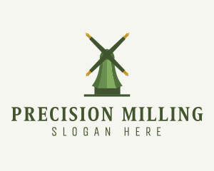 Green Windmill Pen logo design