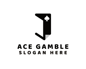 Poker Spade Letter J logo