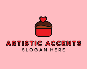 Naughty Love Heart Chocolate Dessert logo design