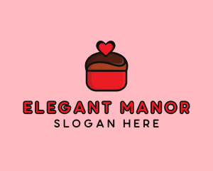 Naughty Love Heart Chocolate Dessert logo design