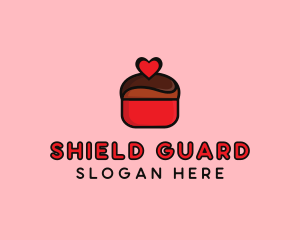 Naughty Love Heart Chocolate Dessert logo design