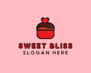 Naughty Love Heart Chocolate Dessert logo design