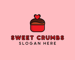 Naughty Love Heart Chocolate Dessert logo design