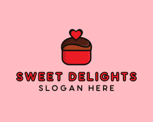 Naughty Love Heart Chocolate Dessert logo design