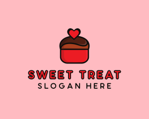 Naughty Love Heart Chocolate Dessert logo design