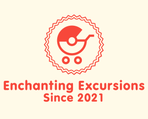 Cute Baby Stroller  logo design