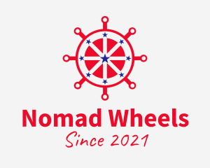 Patriotic Steering Wheel  logo design