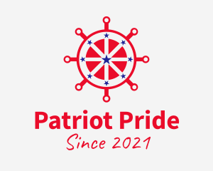 Patriotic Steering Wheel  logo design