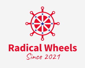 Patriotic Steering Wheel  logo design