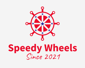 Patriotic Steering Wheel  logo design