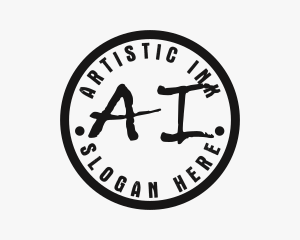 Black Tattoo Artist Seal  logo