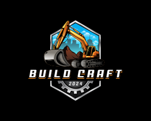 Excavator Machinery Digger logo design