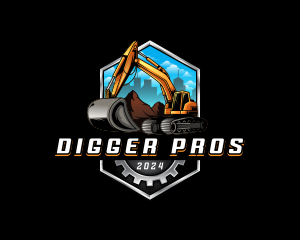 Excavator Machinery Digger logo design