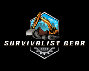 Excavator Machinery Digger logo design