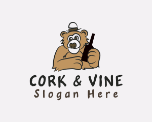 Bear Bottle Hat logo design