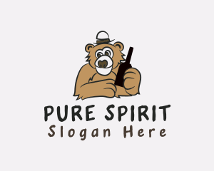 Bear Bottle Hat logo design