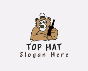 Bear Bottle Hat logo design