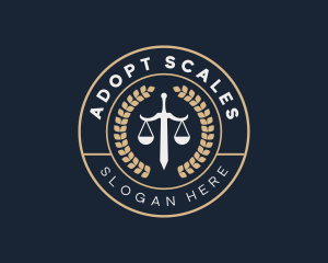 Justice Sword Scale logo design