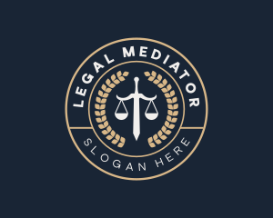 Justice Sword Scale logo design