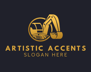 Excavator Digging Construction logo design