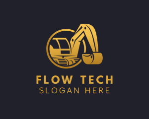 Excavator Digging Construction logo design