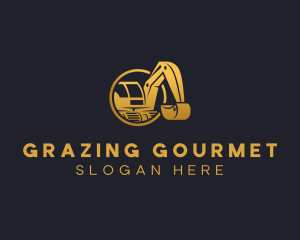 Excavator Digging Construction logo design