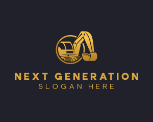 Excavator Digging Construction logo design