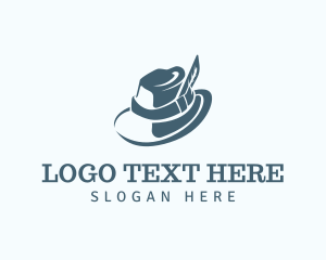 Feathered Fedora Hat logo