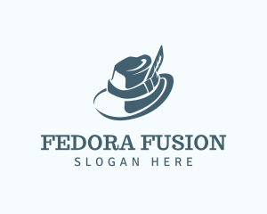 Feathered Fedora Hat logo