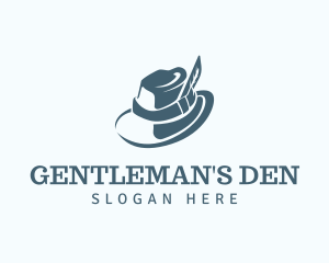 Feathered Fedora Hat logo design