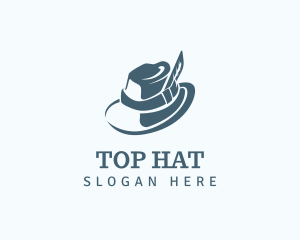 Feathered Fedora Hat logo design