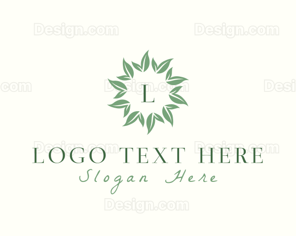 Organic Wreath Leaves Vegan Logo