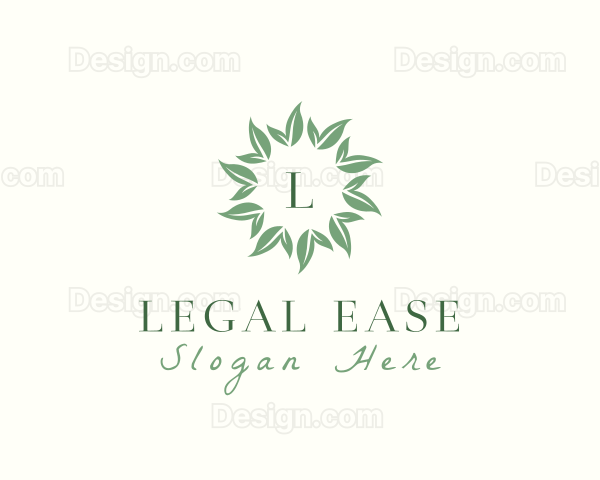 Organic Wreath Leaves Vegan Logo