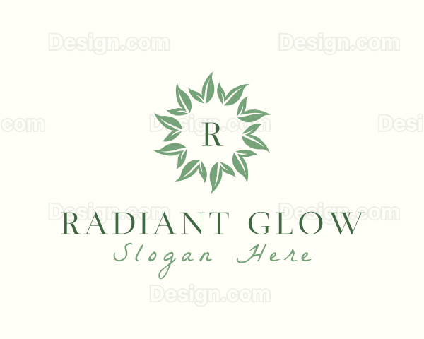 Organic Wreath Leaves Vegan Logo