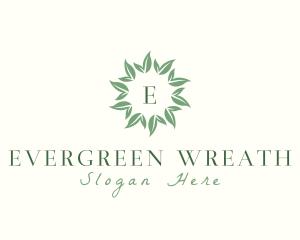 Organic Wreath Leaves Vegan  logo design