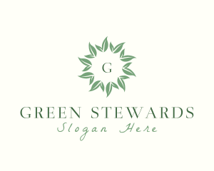 Organic Wreath Leaves Vegan  logo design